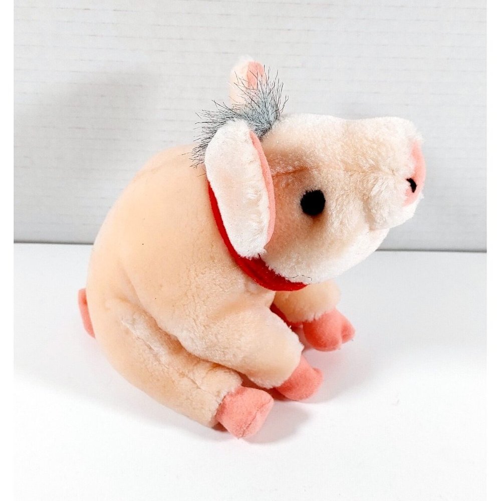 Vintage AMI 1995 Babe Pig Plush 6" A Little Goes a Long Way  Stuffed Animal Toy